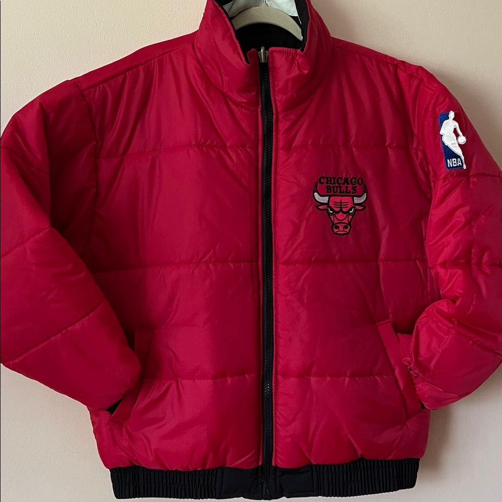 NBA Pro Vintage Chicago Bulls Reversible Jacket - Red, Black, and White Size L - Picture 3 of 16